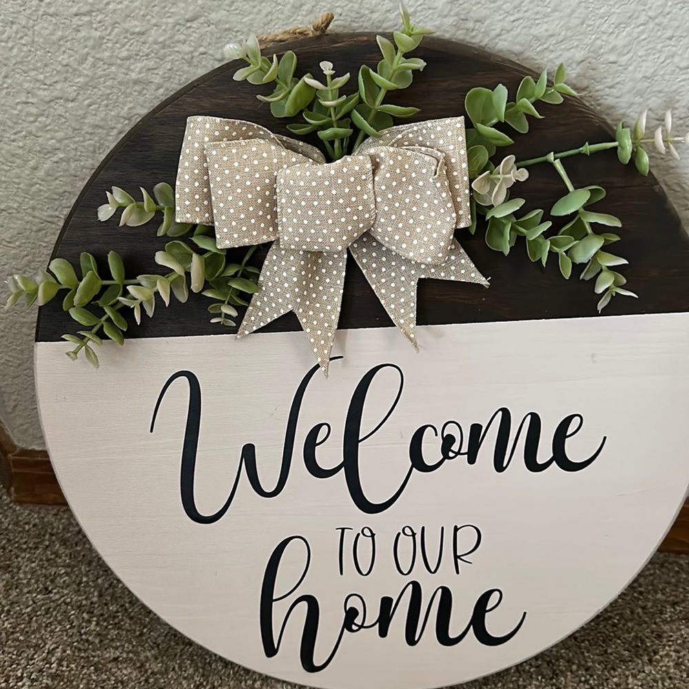 Welcome to our home sign. So cute!